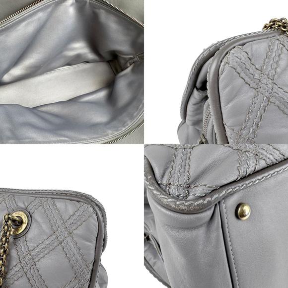 CHANEL Shoulder Bag Leather Grey z3905 - Picture 3 of 5